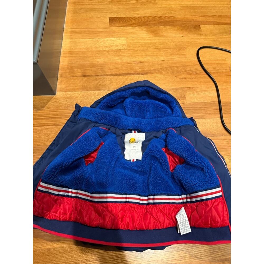 Boden Royal Blue Sherpa-Lined Jacket with Navy Trim 2-3Y - Picture 4 of 5